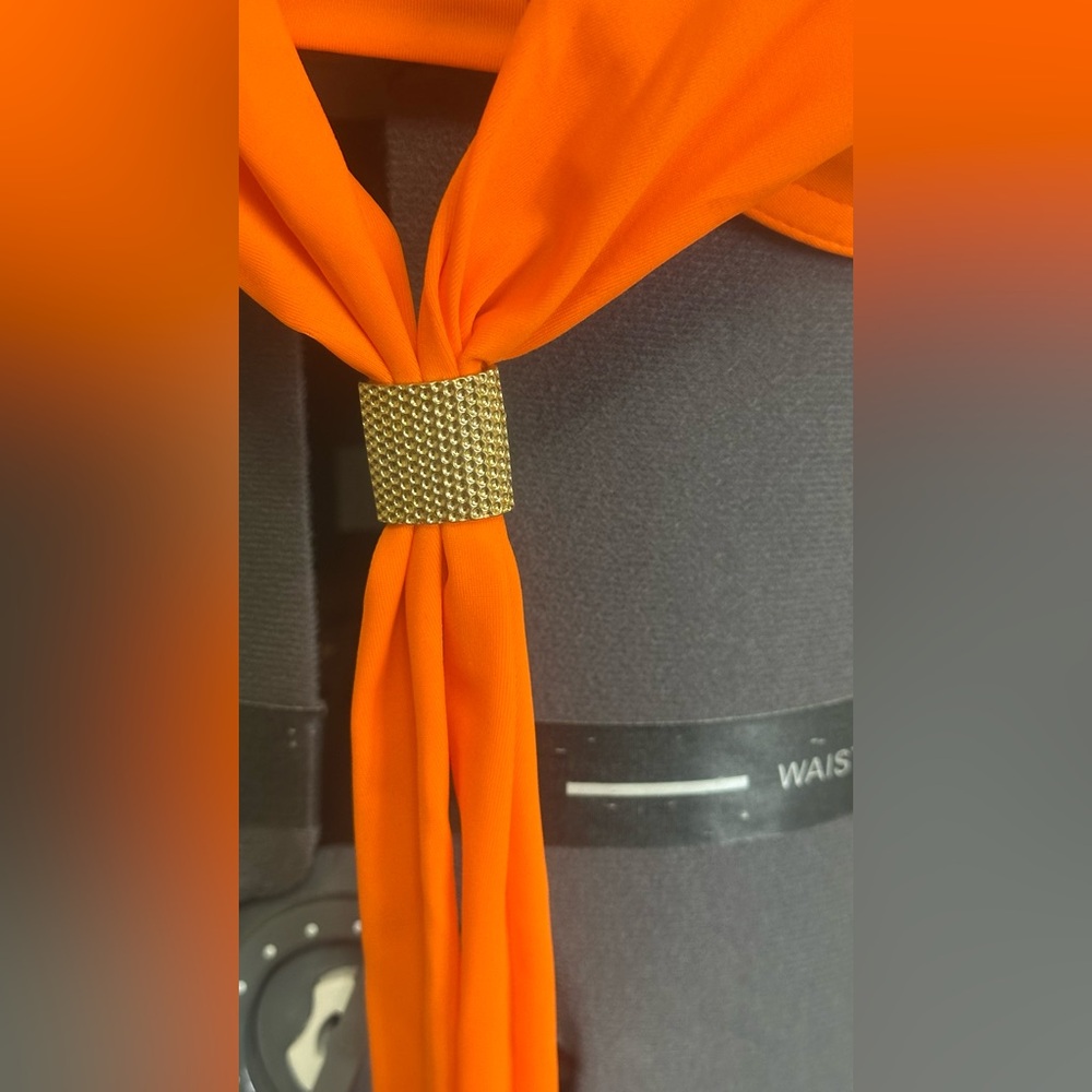 NWT Rise Vibrant Orange Halter Bikini Top - Picture 3 of 9